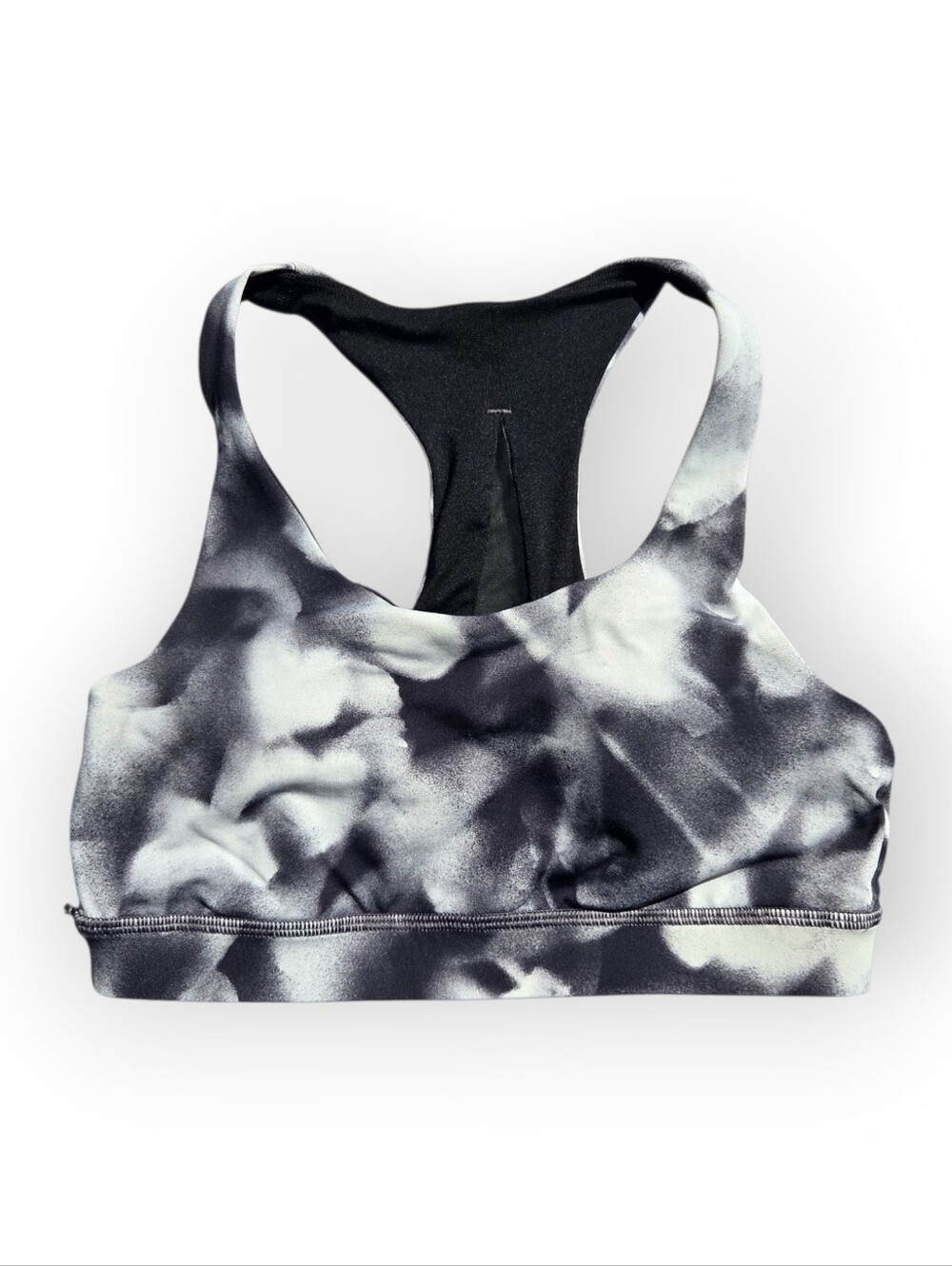 Lululemon Black & Gray Patterned Sports Bra - Size 4